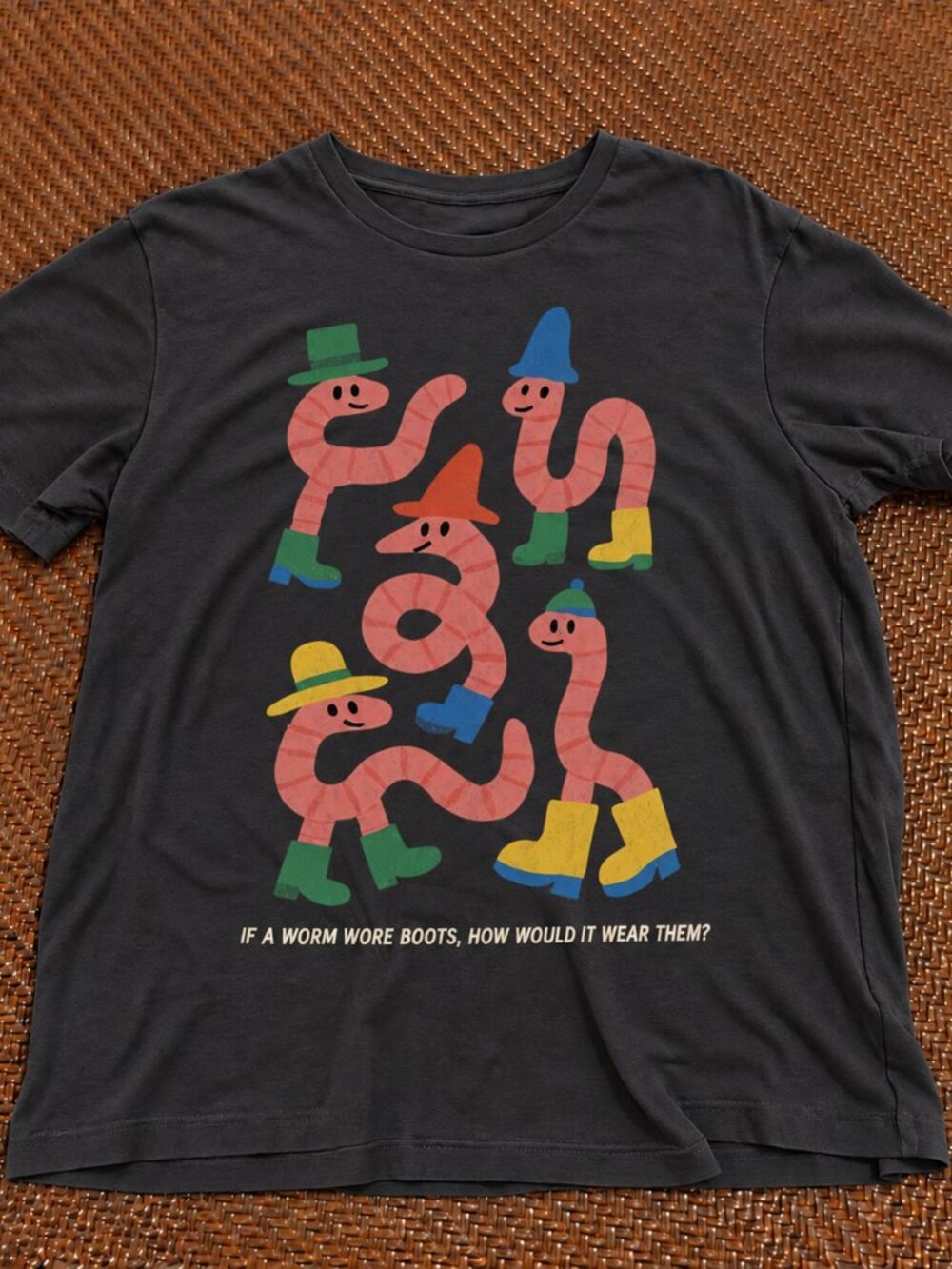 Funny Worm Graphic T-Shirt – Worms in Boots Quirky Art Tee